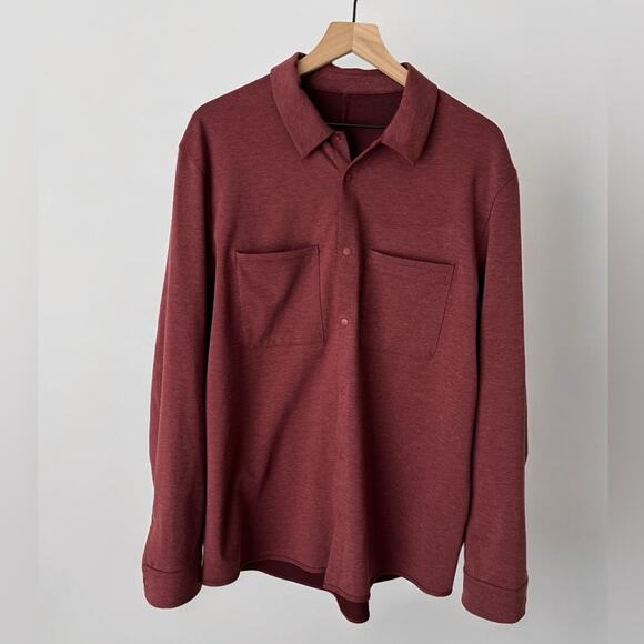 lululemon athletica Other - Lululemon casual soft knit oversized button front long sleeve shirt maroon XL